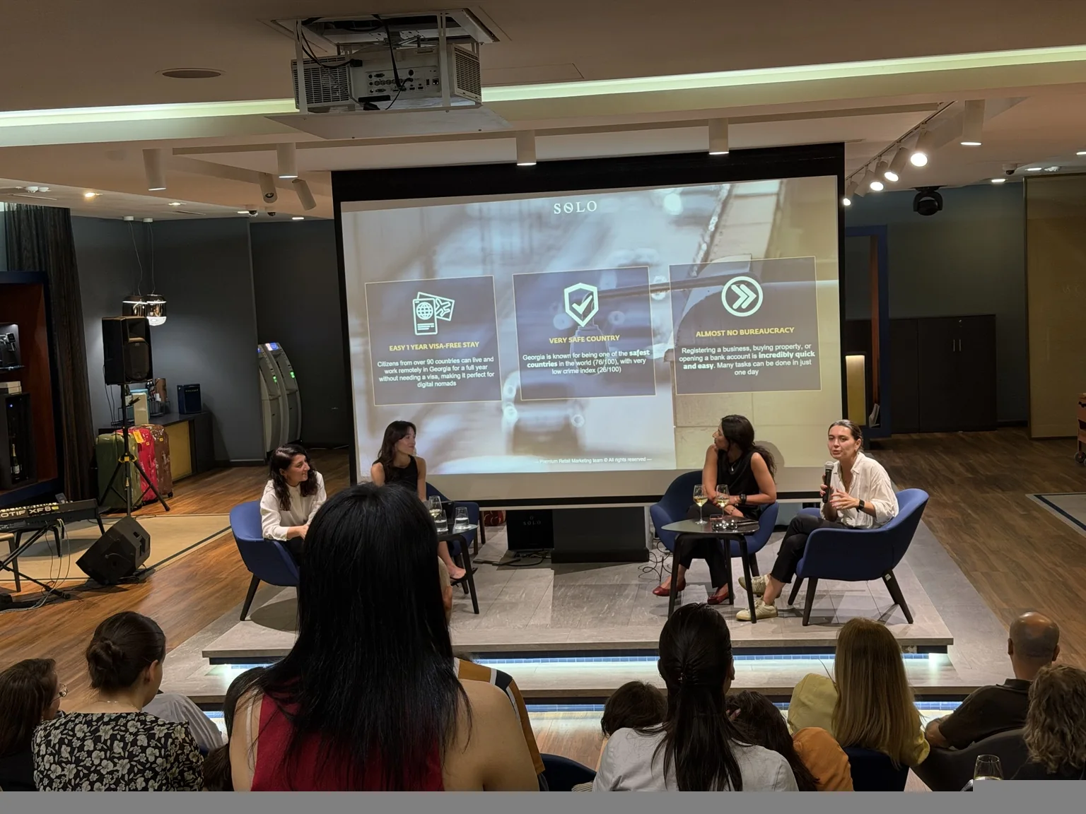 SOLO presentation about Georgia's accessibility, safety and efficient banking environment